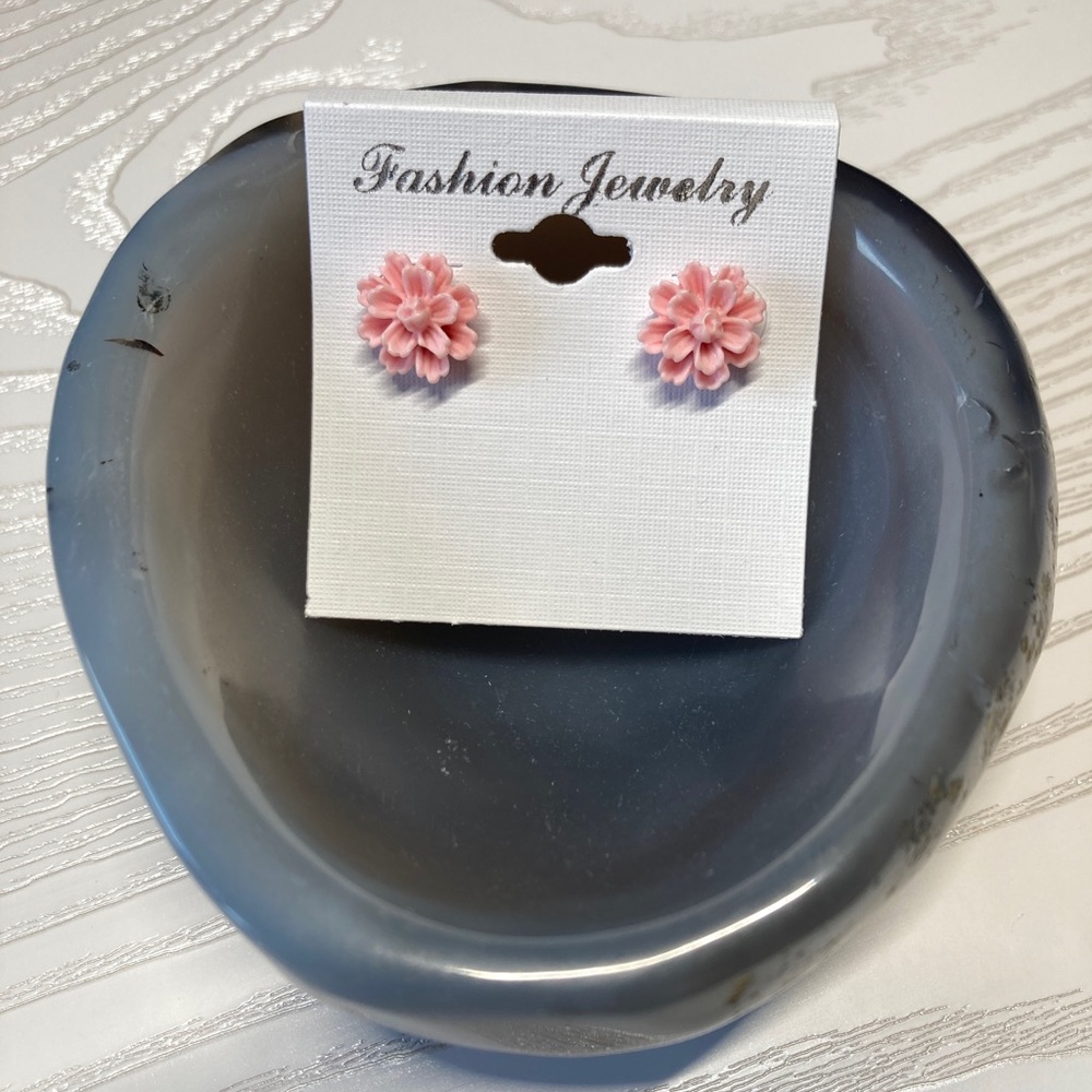 Pink Flower Earrings
